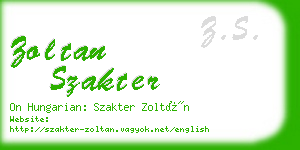 zoltan szakter business card